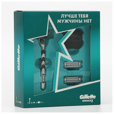 ПН GILLETTE MACH3 Бритва с 2 сменными касетами + чехол