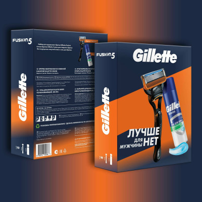 ПН Gillette FUSION Бритва с 1 кассетой +1 смен кас и TGS Гель Д/Бр Д/ЧувКожи Алоэ 200мл