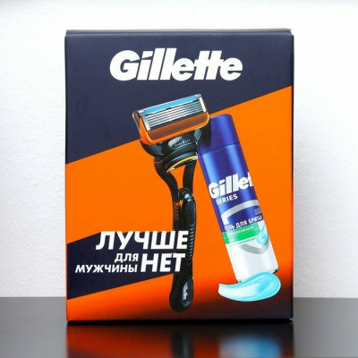 ПН Gillette FUSION Бритва с 1 кассетой +1 смен кас и TGS Гель Д/Бр Д/ЧувКожи Алоэ 200мл