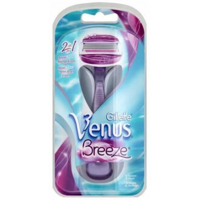 GILLETTE VENUS Breeze Бритва с 2 сменными кассетами (cо встроенными полосками с гелем для бритья)