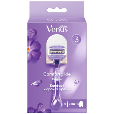 GILLETTE VENUS Бритва с 1 сменной кассетой + Сменные кассеты для бритья 2шт + подставка