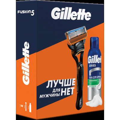 ПН Gillette FUSION Бритва с 1 кассетой +Пена Д/Бритья  успокаивающая 200мл