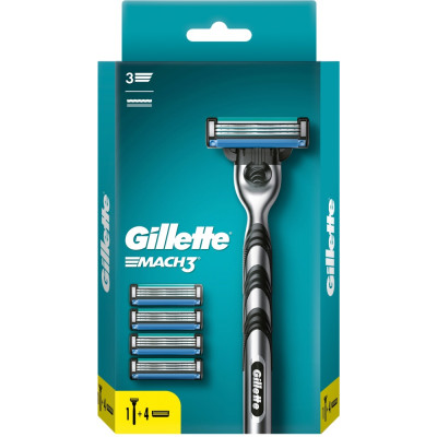 GILLETTE  MACH3 Charcoal Бритва со сменными кассетами для бритья 5шт