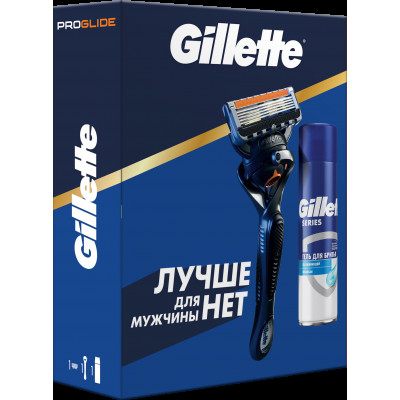 ПН Gillette FUSION ProGl Flexball Бритва+1 см кас  и TGS Гель Д/Бр Увлаж МаслоКакао 200мл