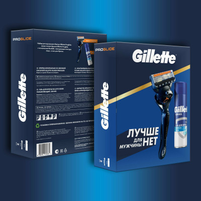 ПН Gillette FUSION ProGl Flexball Бритва+1 см кас  и TGS Гель Д/Бр Увлаж МаслоКакао 200мл