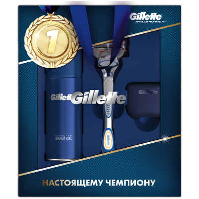 ПН GILLETTE FUSION Бритва с 1 сменной кассетой + Гель для бритья Ultra Sensitive (для чувствительной кожи) 75мл + чехол