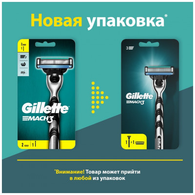 GILLETTE MACH3 Бритва с 2 сменными кассетами