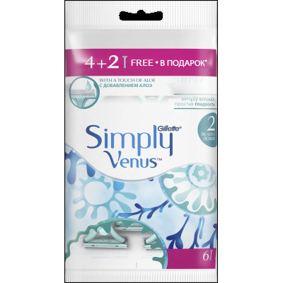 GILLETTE SIMPLY VENUS 2 Бритвы одноразовые для женщин 4шт