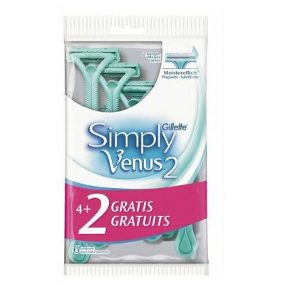 GILLETTE SIMPLY VENUS 2 Бритвы одноразовые для женщин 4шт