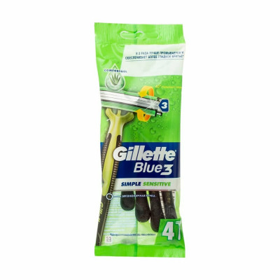 GILLETTE BLUE 3 Simple Sensitive Бритвы безопасные одноразовые 4шт