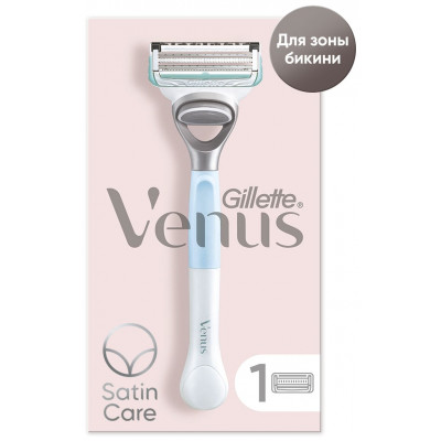 GILLETTE VENUS Бритва безопасная + SATIN CARE сменная кассета 1шт