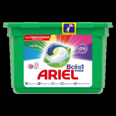 ARIEL Авт Гель СМС жидк. в растворимых капсулах Liquid Capsules Color 15X22.8г