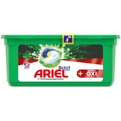 ARIEL Авт Гель СМС жидк. в растворимых капсулах Liquid Capsules EXTRA OXI effect 18X27.3г