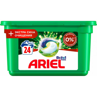 ARIEL Авт Гель СМС жидк. в растворимых капсулах Liquid Capsules EXTRA OXI effect 18X27.3г