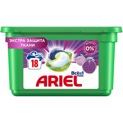 ARIEL Авт Гель СМС жидк. в растворимых капсулах Liquid Capsules Экстра защита ткани Color 12X25.2г