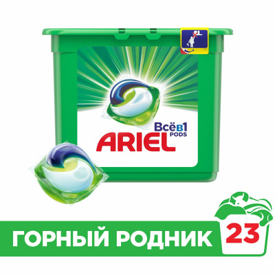 ARIEL Авт Гель СМС жидк. в растворимых капсулах Liquid Capsules Горный родник 30X22.8г