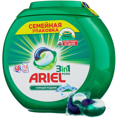 ARIEL Авт Гель СМС жидк. в растворимых капсулах Liquid Capsules Горный родник 30X22.8г