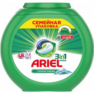 ARIEL Авт Гель СМС жидк. в растворимых капсулах Liquid Capsules Горный родник 30X22.8г