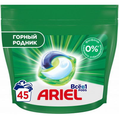 ARIEL Авт Гель СМС жидк. в растворимых капсулах Liquid Capsules Горный родник 30X22.8г