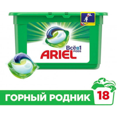 ARIEL Авт Гель СМС жидк. в растворимых капсулах Liquid Capsules Горный родник 30X22.8г