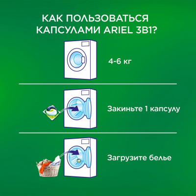 ARIEL Авт Гель СМС жидк. в растворимых капсулах Liquid Capsules Масло Ши 12X22.8г