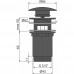 Донный клапан Click-Clack для раковины ALCAPLAST 66мм с переливом латунь 1 1/4