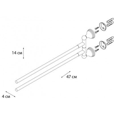 Полотенцедержатель поворотный двойной Fixsen GR-7802A LAGUNA
