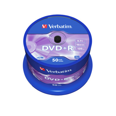 Диск DVD+R Verbatim (43550) 4.7GB 50штук Незаписанный