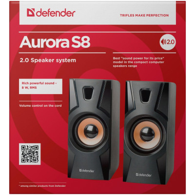 Компактная акустика 2.0 Defender Aurora S8 USB черный