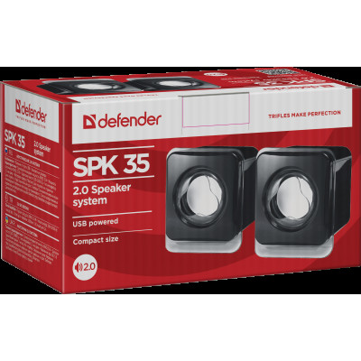 Компактная акустика 2.0 Defender SPK 35 черный USB