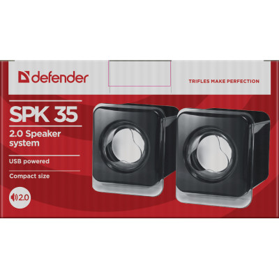 Компактная акустика 2.0 Defender SPK 35 черный USB