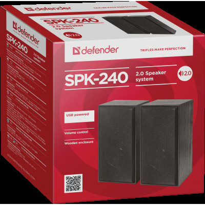 Компактная акустика 2.0 Defender SPK-240 черный