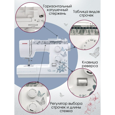 Швейная машина Janome Clio 320, бело-серый