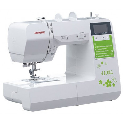 Швейная машина Janome 4100L, бело-зеленый