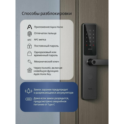 Умный дверной замок Aqara Smart Door Lock A100 (ZigBee version)