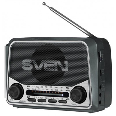 SVEN Радиоприемник SRP-525 красный (3W, FM/AM/SW, USB, microSD, flashlight, battery)