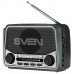 SVEN Радиоприемник SRP-525 красный (3W, FM/AM/SW, USB, microSD, flashlight, battery)