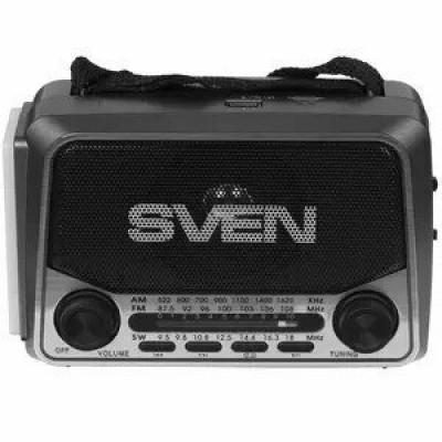 SVEN Радиоприемник SRP-525 красный (3W, FM/AM/SW, USB, microSD, flashlight, battery)