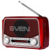 SVEN Радиоприемник SRP-525 красный (3W, FM/AM/SW, USB, microSD, flashlight, battery)