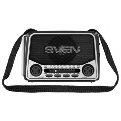 SVEN Радиоприемник SRP-525, gray(3W, FM/AM/SW, USB, microSD, flashlight, battery)