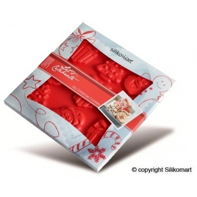 Форма для выпечки, красная, силиконовая, Silikomart HSH02/A MY CHRISTMAS COOKIES, 22.603.01.0068, шт