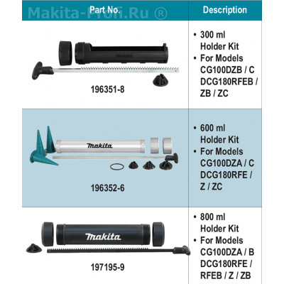 Аккумуляторный закрытый пистолет Makita DCG180Z