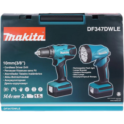 Аккумуляторная дрель-шуруповерт Makita DF347DWLE