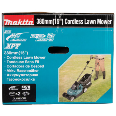 Электрическая газонокосилка Makita DLM382CM2, 900 Вт, 38 см