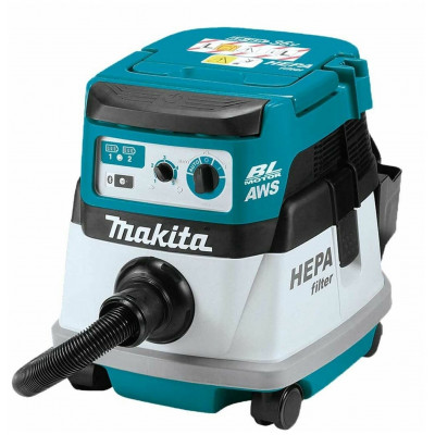 Профессиональный пылесос Makita DVC864LZ, 320 Вт, голубой/белый