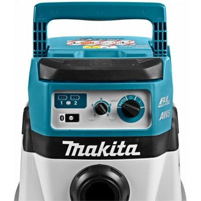 Профессиональный пылесос Makita DVC864LZ, 320 Вт, голубой/белый