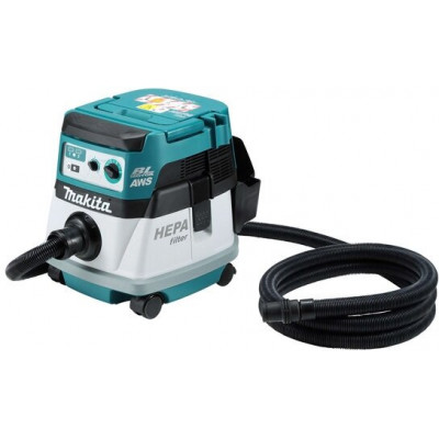 Профессиональный пылесос Makita DVC864LZ, 320 Вт, голубой/белый