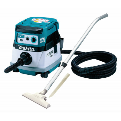 Профессиональный пылесос Makita DVC864LZ, 320 Вт, голубой/белый