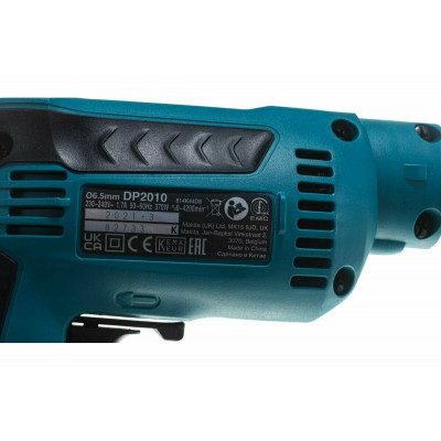 Безударная дрель Makita DP2010, 370 Вт зеленый