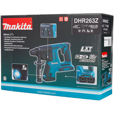 Перфоратор аккумуляторный Makita DHR263Z 0 коробка, без аккумулятора, 900 Вт